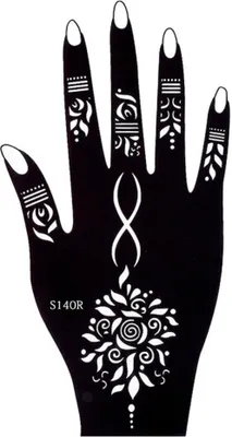 Produktbild von Henna Tattoo Schablone für die Rechte Hand
