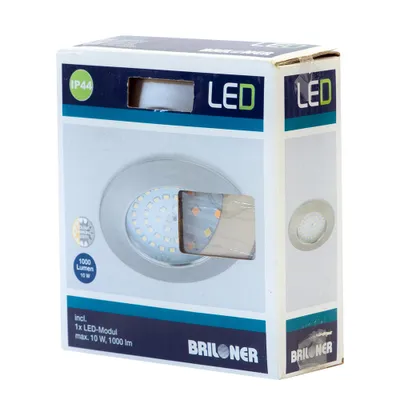 Produktbild von Briloner LED Einbauleuchte rund Nickel matt IP44 10W Modul 1000lm CCT 2700K/4000K/6500K kalt - warmweiß