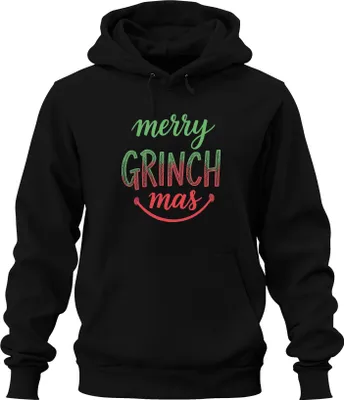 Produktbild von merry GRINCH mas Weihnachten Lustig Grinch Geschenk Familie Spaß Uni Hoodie Kapuzenpullover, Schwarz, M