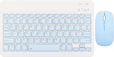 Produktbild von Kabellose Tastatur und Maus, 10 Zoll Bluetooth Tastatur Set, USB Aufladung, Ultradünne, Leise, Kabellose Tastatur mit 1600 DPI Maus für PC, Laptop