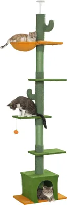 Immagine prodotto di PawHut Tiragraffi a tutta altezza per gatti, 230-275 cm, con cuccia