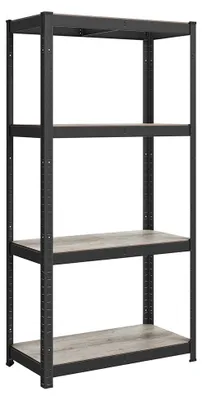 Produktbild von Standregal – Bücherregal – verstellbare Regale – Stahl und MDF – 40 x 80 x 160 cm – Greigeschwarz