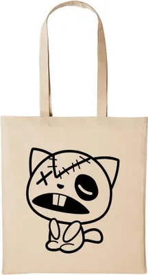 Produktbild von Huuraa Baumwollbeutel Zombie Katze Geschenk Einkaufstasche Natural 10 Liter Baumwolle Zombie Katze Accessoire