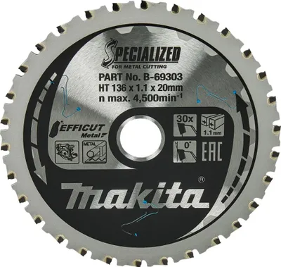 Immagine prodotto di Lame Makita EFFICUT per metallo 136 x 20 mm - 30 denti