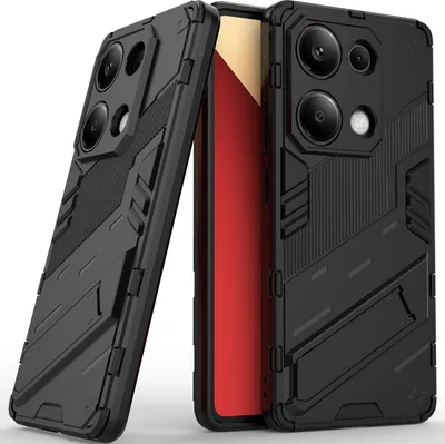 Produktbild von Armor Hülle für Xiaomi Redmi Note 13 Pro 4G, Hybrid PC TPU Bumper Stoßfestes Schutzhülle mit Standfunktion Schwarz