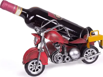 Produktbild von BRUBAKER Vintage držiak na fľašu na motorke s postranným vozíkom z kovu - ručne maľovaný a vrátane blahoželania
