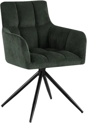 Image de Chaise de salle à manger Jonah, couleur vert, avec accoudoirs