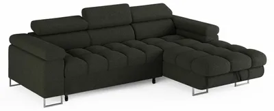 Produktbild von ECKSOFA CLOUD Rechts Grün L-Form Bouclé-Stoff mit Schlaffunktion und Bettkasten