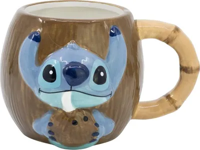 Produktbild von Disney Lilo & Stitch 3D Tasse - Coconut Kaffeetasse Becher Kaffeebecher aus Keramik 400 ml Braun