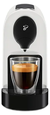 Produktbild von Tchibo Cafissimo „Pure plus“ Kaffeemaschine Kapselmaschine inkl. 30 Kapseln für Caffè Crema, Espresso und Kaffee | 0,8l | 1250 Watt | 11,9 x 33,7 x 24 cm | Weiß