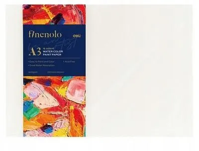 Image de Papier aquarelle A3, 300 g/m², 16 feuilles, Deli