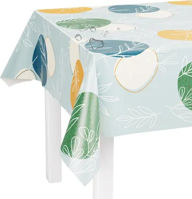 Productafbeelding van Afwasbare tafelkleed van katoen, waterdicht, 240x140 cm, patroon: blauw
