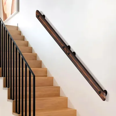 Immagine prodotto di Corrimano per scale Ikodm, 180 cm, con supporti a parete, adatto per interni ed esterni, tagliabile, accessori di fissaggio inclusi