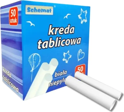 Zdjęcie produktu dla Kreda Niepyląca Schemat Zestaw 50 Sztuk W Kolorze Białym Do Szkoły