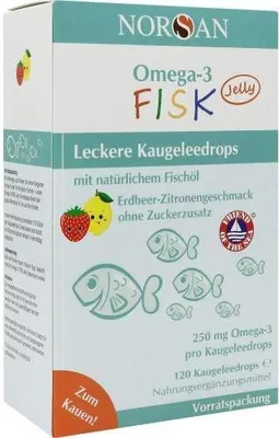 Obrázek produktu pro Norsan Omega-3 Fish Jelly pro děti Drag.Vorratspa. 120 ks