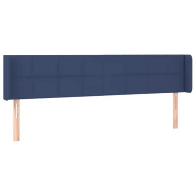 Image de vidaXL Tête de lit avec oreilles bleu 183x16x78/88 cm Tissu