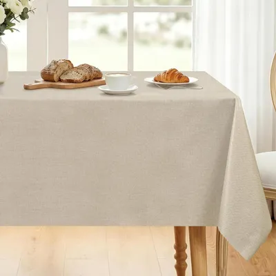 Produktbild von Tischdecke PVC Outdoor Wetterfest Abwaschbar Beige 140 x 100 cm Rechteckig