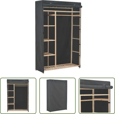 Immagine prodotto di The Living Store Kleiderschrank Grau 110 x 40 x 170 cm Stoff