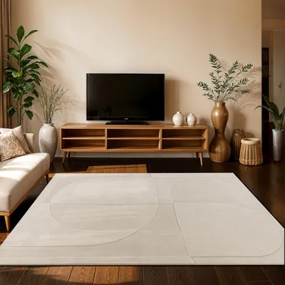 Produktbild von Paco Home Teppich Wohnzimmer Hochflor Japandi Boho Design Panglao 3D Soft-Touch 200x280 cm