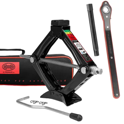 Zdjęcie produktu dla HEYNER® Zestaw podnośników nożycowych 0,8 t, z gumową podkładką, 100–323 mm wysokość podnoszenia
