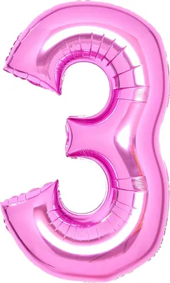 Produktbild von AMSCAN 9914043 Folienballon XL Zahl 3 - 63 cm, pink