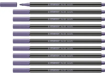 Produktbild von STABILO Premium Metallic-Filzstift - Pen 68 metallic - 10er Pack - metallic violett