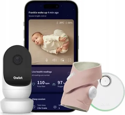 Zdjęcie produktu dla Owlet Dream Sock Cam 2 Bundle pulsoksymetr kamera na żywo nasycenia tlenem