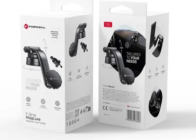 Produktbild von FORCELL F-Grip MagLuxe Autohalter passend für Windschutzscheibe/Bord/Gitter magnetisch schwarz