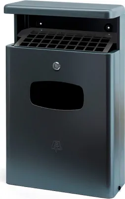 Produktbild von Kombiascher mit Bedachung für den Außenberreich | 16 Liter, HxBxT 65x40x19cm | Aluminium | Anthrazit