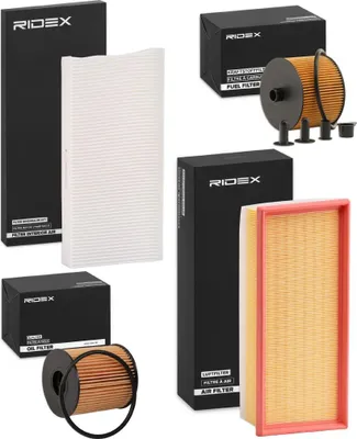 Produktbild von RIDEX Filterset Inspektionspaket Filtersatz für CITROËN JUMPY Kasten für FIAT Scudo (270, 272) Scudo Kastenwagen (270, 272) passend für PEUGEOT