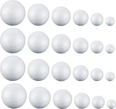 Produktbild von Styroporkugeln in 6 Größen – Set mit 120 Stück – 2-8 cm für Bastelarbeiten