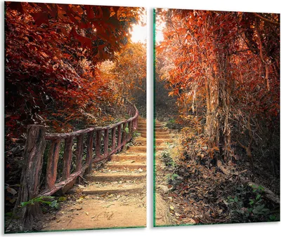 Produktbild von Herdabdeckplatten 2 teilig 30x52 Glaskeramikfeld Abdeckung Glas Landschaft