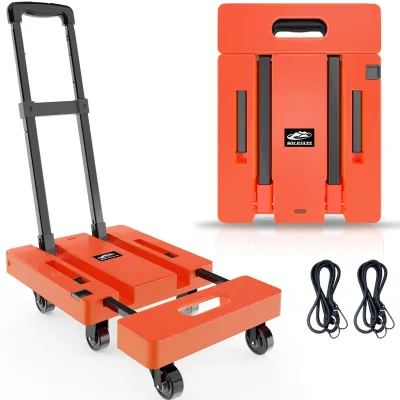 Image de Chariot de transport pliable, capacité de charge de 226 kg, 6 roues, pliable, pour le transport