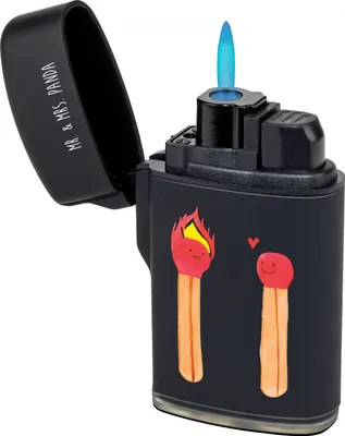 Produktbild von Mr. & Mrs. Panda sturmfeuerzeug Streichhölzer - Schwarz - Geschenk, Gasfeuerzeug, Freundin, zigarettenanzünder, Feuerzeuge, Zünder, Feuerzeug, Liebesbeweis