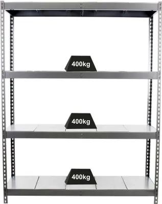 Produktbild von PROREGAL Schwerlastregal BIG METAL YETI FOUR | HxBxT 200x150x60cm | Fachlast 400kg | Grau