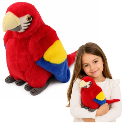 Immagine prodotto di Peluche Pappagallo Ara Uccello Esotico Mascotte Peluche Rosso 24 Cm