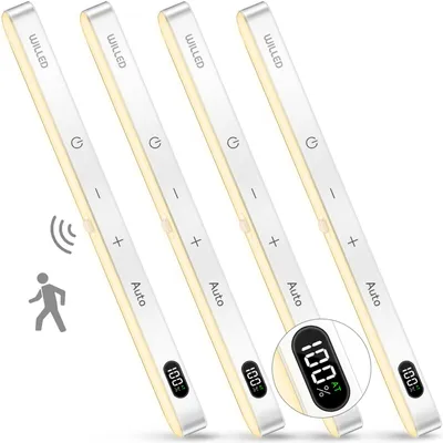 LED-Schrankleuchte mit Bewegungsmelder, 4 Stück, warmweiß