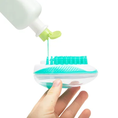 Produktbild von Hundewaschbürste mit Shampoo-Spender – Massagebürste für Hunde – Badebürste – 11,5 cm [60031]