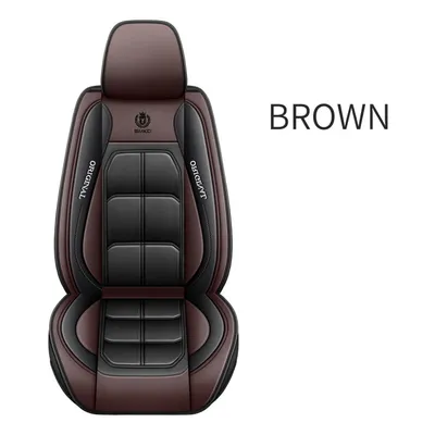 Produktbild von 1Stk Einzelperson Auto Vordersitze Sitzbezüge,Universal für Fahrersitz/Beifahrer Sitzauflage,Schonbezüge Komplettset Kunstleder,Braun.