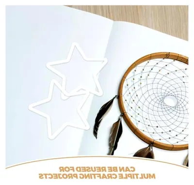 Produktbild von Weiße Kunststoff-Makramee-Ringe 30 Stück 110 mm Sternförmige Bastelringe für Traumfänger, Blumenkränze und Selbstgemachte Dekoration