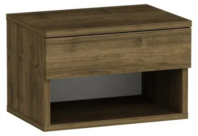 Image de Table de chevet en panneau de particules noyer 44,6 x 29 x 31,6 cm