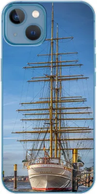 Produktbild von König Design Hülle kompatibel mit Apple iPhone 14 Kunststoff Soft Handyhülle - Handy Case Segelboot