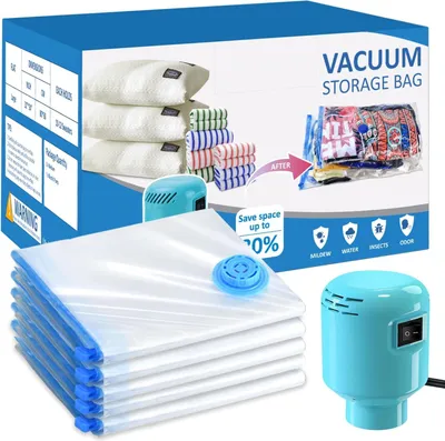 Produktbild von Vakuumverpackungsbeutel für Kleidung - Vakuumbeutel - Beutel - Kleidung & Bettwäsche - Aufbewahrungsbeutel - Platzsparende Vakuumbeutel - Reisetaschen -