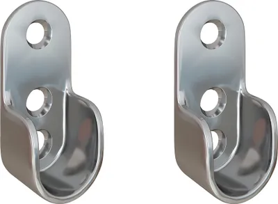 Produktbild von 1 Paar Kleiderstangenhalter Metall verchromt ovale Kleiderstangen-Aufhänger Stangenhalterung Wandhalter