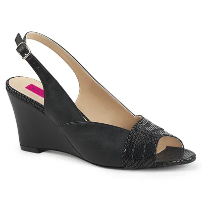 Produktbild von Pleaser KIMBERLY-01SP Slingback Sandalen Schwarz Kunstleder EU 42