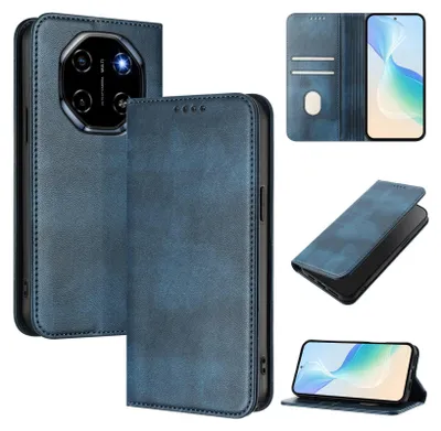 Image de Housse de téléphone portable pour Blackview Shark 6, Vintage Cuir RFID Protection Porte-carte Stand Fonction Housse magnétique à rabat Bleu