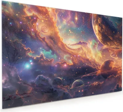 Produktbild von Küchenrückwand Spritzschutz Glas mit Motiv Galaxie Fantasy 40 x 40 cm