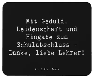 Produktbild von Mr. & Mrs. Panda Mouse Pad Spruch Danke Lehrer - Schwarz - Geschenk, Mousepad, inspirieren, Mauspad, Wertschätzung, sagen, computer, Aufmerksamkeit, Bedanken, mausteppich