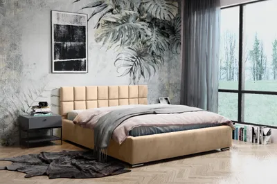 Produktbild von ADIDAR Ida Polsterbett 160x200cm Doppelbett Metal - Holzrahmen mit hydraulischen Bettkasten und Lattenrost, Exklusives Design (Aprikose - Magic Velvet 2244)