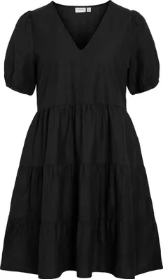 Produktbild von VILA Legeres Blusen Kleid mit V-Ausschnitt und Rüschensaum Größe: 34